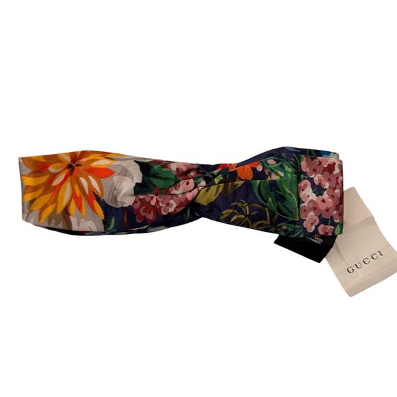 Gucci Silk Flora/Blooms Headband NWT Blue main image 6